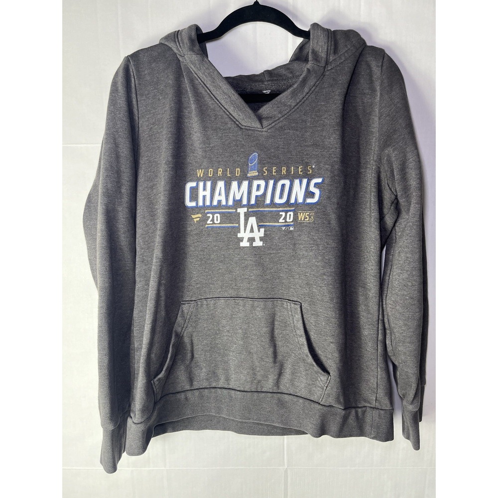 Majestic Women's L Gray LA Dodgers 2020 WS Champions Hoodie